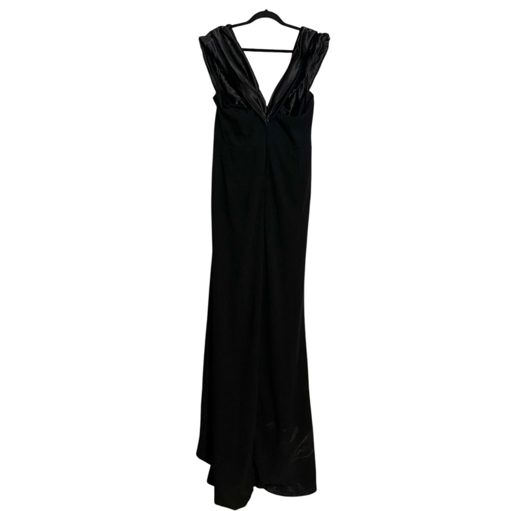 NWT Fashion Nova Am I The Drama Draped Black Maxi Dress Evening Gown 3X - Picture 4 of 9